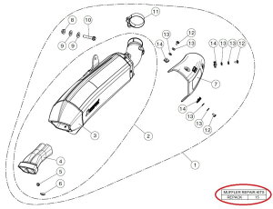 AKRAPOVIC アクラポビッチ 【リペアパーツ】P-RPCK125 muffler repack kit NINJA H2 H2R KAWASAKI カワサキ その他マフラーオプション・補修部品 マフラー
