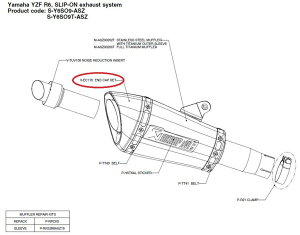 AKRAPOVIC AN|rb` yyAp[czV-EC118 end cap set YZF-R6 YAMAHA }n }t[GhLbv }t[