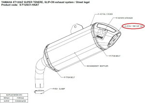 AKRAPOVIC AN|rb` yyAp[czV-EC141 end cap set XT1200E XT1200Z YAMAHA }n }t[GhLbv }t[