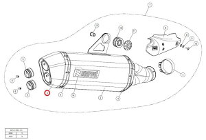 AKRAPOVIC AN|rb` yyAp[czV-EC193 end cap ca F650GS F700GS F800GS ADVENTURE F800GT F800R R1200GS VFR1200X CROSSTOURER BMW HONDA z_ }t[GhLbv }t[