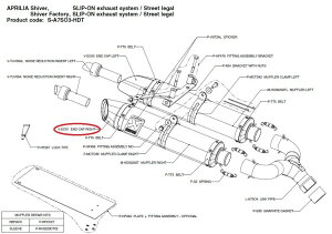 AKRAPOVIC AN|rb` yyAp[czV-EC61 end cap right DORSODURO750 SHIVER750GT YZF-R1 APRILIA AvA YAMAHA }n }t[GhLbv }t[