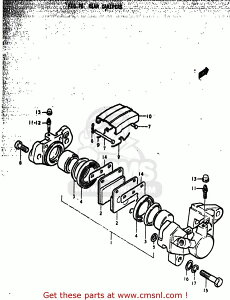 CMS �V�[�G���G�X (69100-08C00-999) CALIPER ASSEMBLY�CREAR GS750 1977 B USA E03 1978 C 1979 N GS750B GS750C GS750EC GS750EN GS750N SUZUKI �X�Y�L �L�����p�[ �u���[�L