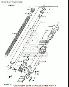 CMS �V�[�G���G�X (51110-31340) TUBE�CFORK�CINNER GS750E 1983 D USA E03 GS750ES SUZUKI �X�Y�L �C���i�[�`���[�u �T�X�y���V���� �����