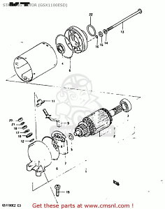 CMS �V�[�G���G�X (31100-49500-H17) MOTOR ASSEMBLY�CSTARTING GS1100E 1982 Z USA E03 1983 D GS1100ES SUZUKI �X�Y�L �X�^�[�^�[���[�^�[ �d���n