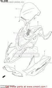 CMS �V�[�G���G�X COWLING ASSY�CSIDE�CR GSF600S BANDIT 2000 Y USA E03 2001 K1 2002 K2 2003 K3 SUZUKI �X�Y�L �A�b�p�[�J�E���E�t�����g�J�E�� �J�E���֘A �O��