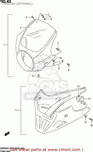 CMS �V�[�G���G�X COWLING ASSY�CUPR(BLACK) GS500 2001 K1 USA E03 2002 K2 SUZUKI �X�Y�L �r�L�j�J�E�� �J�E���֘A �O��