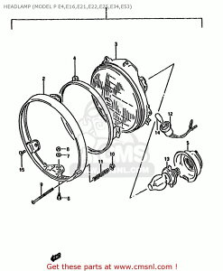 CMS �V�[�G���G�X (3510010D50999) HEADLAMP ASSY GSF400 1991 M E02 E04 E16 E21 E22 E24 E25 E34 E53 1992 N E30 1993 P SUZUKI �X�Y�L �w�b�h���C�g ���Η� �d���n