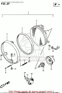 CMS �V�[�G���G�X (3510026D52999) HEADLAMP ASSY GSF600 1995 S E02 E04 E18 E22 E25 E34 1996 T E17 1997 V / P37 1998 W 1999 X GSF600S E24 GSF600S1998 GSF600SU GERMANY GSF600U SUZUKI �X�Y�L �w�b�h���C�g ���Η� �d���n