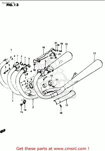 CMS �V�[�G���G�X (14301-49400-H01) MUFFLER�C RH (H�F21) GS1100G 1984 E GENERAL EXPORT E01 1985 F 1986 G SUZUKI �X�Y�L �X���b�v�I���}�t���[ �}�t���[