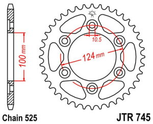 JT SPROCKETS JT�X�v���P�b�g Steel Standard Rear Sprocket 745 - 525 1000 MONSTER DARK SS SUPERSPORT 916 S4 FOGGY GT TOURING SPORT PAUL SMART LE S ST2 ST3 ABS ST4 DUCATI �h�D�J�e�B �h���u���X�v���P�b�g�E���A�X�v���P�b�g �쓮