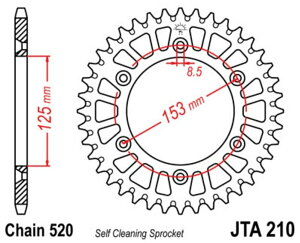 JT SPROCKETS JT�X�v���P�b�g Aluminium Ultra-Light Self-Cleaning Rear Sprocket 210 - 520 CR 125 R 250 500 CRE CRE-F 450 X CRF 150 F 230 RX ENDURO CRFE XR 400 650 HONDA �z���_ �h���u���X�v���P�b�g�E���A�X�v���P�b�g �쓮�n
