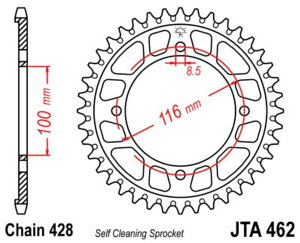 JT SPROCKETS JT�X�v���P�b�g Aluminium Ultra-Light Self-Cleaning Rear Sprocket 462 - 428 KX 100 80 BIG WHEELS 19/16 STD 17/14 85 KAWASAKI �J���T�L �h���u���X�v���P�b�g�E���A�X�v���P�b�g �쓮�n