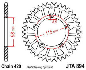 JT SPROCKETS JT�X�v���P�b�g Aluminium Ultra-Light Self-Cleaning Rear Sprocket 894 - 420 TC 65 SX HUSQVARNA �n�X�N�o�[�i KTM �h���u���X�v���P�b�g�E���A�X�v���P�b�g �쓮�n