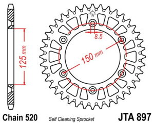 JT SPROCKETS JT�X�v���P�b�g Aluminium Ultra-Light Self-Cleaning Rear Sprocket 897 - 520 HUSQVARNA �n�X�N�o�[�i KTM HUSABERG �t�T�x�� GASGAS �K�X�K�X �h���u���X�v���P�b�g�E���A�X�v���P�b�g �쓮�n