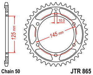 JT SPROCKETS JT�X�v���P�b�g Steel Standard Rear Sprocket 865 - 530 FZ 750 GENESIS FZR 500 600 R FZX YAMAHA ���}�n �h���u���X�v���P�b�g�E���A�X�v���P�b�g �쓮�n