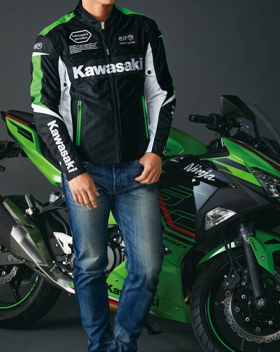 楽天市場】Kawasaki カワサキ カワサキ×elf ライディングメッシュ 