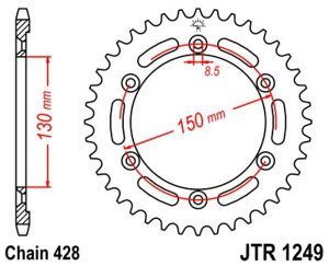 JT SPROCKETS JT�X�v���P�b�g Steel Standard Rear Sprocket 1249 - 428 XLR125 R-W�AX�AY�A1�A2 HONDA �z���_ �h���u���X�v���P�b�g�E���A�X�v���P�b�g �쓮�n