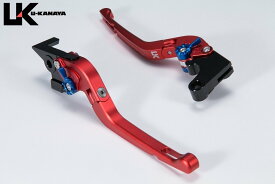 U-KANAYA ユーカナヤ 可倒式Rタイプ アルミビレットレバーセット ELIMINATOR ELIMINATOR SE KAWASAKI カワサキ KAWASAKI カワサキ レバーカラー：マットレッド / アジャスターカラー：マットシルバー