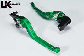 U-KANAYA ユーカナヤ 可倒式Rタイプ アルミビレットレバーセット ELIMINATOR ELIMINATOR SE KAWASAKI カワサキ KAWASAKI カワサキ レバーカラー：マットグリーン / アジャスターカラー：マットオレンジ