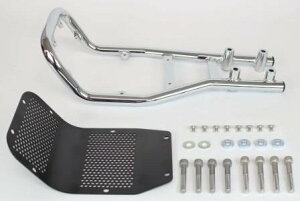 SP武川 SPタケガワ エンジンガードキット クロスカブ110 スーパーカブC125 モンキー125 ダックス125 HONDA ホンダ アンダーガード・スキッドプレート フレーム タイプ:クロムメッキ/ブラックア