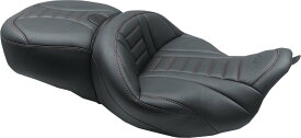 MUSTANG マスタング One-Piece Deluxe Touring Seat With Removable Backrest Option カラー：Black w／American Beauty Red Stitching［0801-1374］