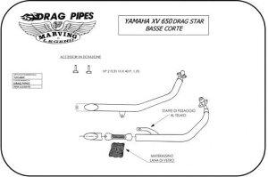 Marving �}�[���B���O �t���V�X�e�� Drag pipes low short XVS 650 DRAG STAR YAMAHA ���}�n �t���G�L�]�[�X�g�}�t���[ �}�t���[