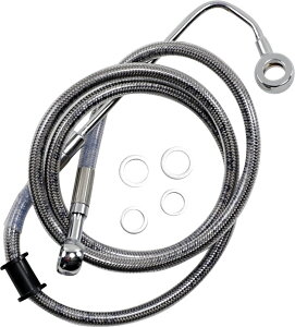 Drag Specialties �h���b�O�X�y�V�����e�B�[�Y Extended Length Stainless Steel �t�����g�u���[�L�z�[�X�m1741-5758�n Softail Heritage Classic EFI FLSTCI HARLEY-DAVIDSON �n�[���[�_�r�b�h�\�� �u���[�L�z�[�X�E�N���b