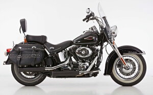 FALCON CUSTOM PARTS �t�@���R�� Double Groove slip on exhaust SOFTAIL Heritage Classic 107 114 HARLEY-DAVIDSON �n�[���[�_�r�b�h�\�� �X���b�v�I���}�t���[ �}�t���[ color�^material�Fmatt black�^coated stainless steel