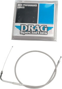 Drag Specialties �h���b�O�X�y�V�����e�B�[�Y Stainless Braided Idle Cable�m0651-0123�n Tour Glide Classic FLTC Electra Ultra FLHTCU Sport FLHS FLHTC Standard FLHT FLTCU HARLEY-DAVIDSON �n�[���[�_�r�b�h�\�� �X���b�g�����C��