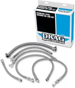 Drag Specialties hbOXyVeB[Y Stainless Steel Braided Oil Line Kitm0711-0034n Softail Standard FXST Heritage Classic FLSTC Springer FXSTS FLST Custom FXSTC HARLEY-DAVIDSON n[[_rbh\ ICN[[ 