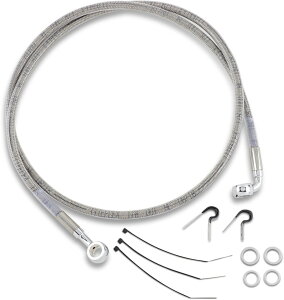 Drag Specialties �h���b�O�X�y�V�����e�B�[�Y Stainless Steel �t�����g�u���[�L�z�[�X�L�b�g�m1204-2749�n Softail Springer Classic EFI FLSTSCI Heritage FLSTS Bad Boy FXSTSB FLSTSC FLSTSI HARLEY-DAVIDSON �n�[���[�_�r�b�h�\