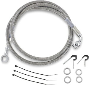 Drag Specialties �h���b�O�X�y�V�����e�B�[�Y Stainless Steel �t�����g�u���[�L�z�[�X�L�b�g�m1204-2750�n Softail Heritage Special FLSTN Classic FLSTC Nostalgia Fat Boy FLSTF HARLEY-DAVIDSON �n�[���[�_�r�b�h�\�� �u���[