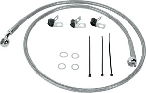 Drag Specialties �h���b�O�X�y�V�����e�B�[�Y Stainless Steel �t�����g�u���[�L�z�[�X�L�b�g�m1741-0872�n Softail Fat Boy EFI FLSTFI Heritage FLSTI Classic FLSTC FLSTCI FLST FLSTF HARLEY-DAVIDSON �n�[���[�_�r�b�h�\�� �u