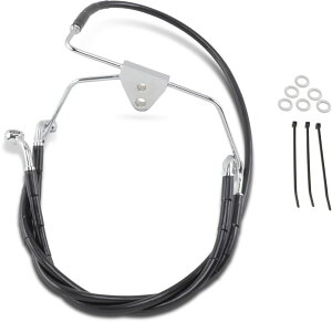 Drag Specialties �h���b�O�X�y�V�����e�B�[�Y Extended Length Black Vinyl �t�����g�u���[�L�z�[�X�L�b�g�m1741-2516�n Electra Glide Ultra Classic FLHTCU EFI FLHTCUI FLHTC Standard FLHTI FLHTCI Street FLHX FLHT HARLEY-DAVIDSON �n