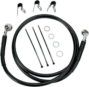 Drag Specialties �h���b�O�X�y�V�����e�B�[�Y Stainless Steel �t�����g�u���[�L�z�[�X�L�b�g�m1741-2538�n Softail Fat Boy EFI FLSTFI Heritage FLSTI Classic FLSTC FLSTCI FLST FLSTF HARLEY-DAVIDSON �n�[���[�_�r�b�h�\�� �u