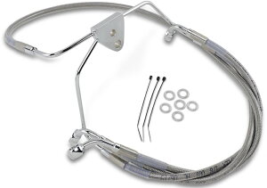 Drag Specialties �h���b�O�X�y�V�����e�B�[�Y Extended Length Stainless Steel �t�����g�u���[�L�z�[�X�L�b�g�m1741-2630�n Electra Glide Ultra Classic FLHTCU EFI FLHTCUI FLHTC Standard FLHTI FLHTCI Street FLHX FLHT HARLEY-DAVIDSON 