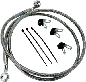 Drag Specialties �h���b�O�X�y�V�����e�B�[�Y Extended Length Stainless Steel �t�����g�u���[�L�z�[�X�L�b�g�m1741-2649�n Softail Fat Boy EFI FLSTFI Heritage FLSTI Classic FLSTC FLSTCI FLST FLSTF HARLEY-DAVIDSON �n�[���[�_�r