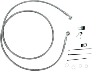 Drag Specialties �h���b�O�X�y�V�����e�B�[�Y Extended Length Stainless Steel �t�����g�u���[�L�z�[�X�L�b�g�m1741-2652�n Softail Fat Boy EFI FLSTFI Heritage FLSTI Classic FLSTC FLSTCI FLST FLSTF HARLEY-DAVIDSON �n�[���[�_�r