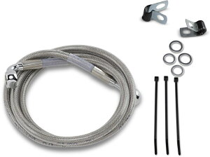 Drag Specialties �h���b�O�X�y�V�����e�B�[�Y Extended Length Stainless Steel �t�����g�u���[�L�z�[�X�L�b�g�m1741-2676�n Super Glide FXD Sportster 1200 XLH Low Rider FXRS FXR HARLEY-DAVIDSON �n�[���[�_�r�b�h�\�� �u��