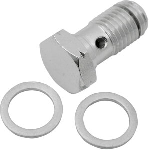 Drag Specialties �h���b�O�X�y�V�����e�B�[�Y Universal Chrome Steel Banjo Bolt�m1742-0118�n �o���W���[�{���g �u���[�L