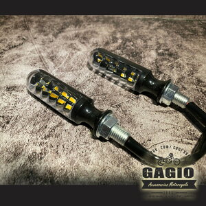 GAGIO MOTOR PARTS �K�W�I���[�^�[�p�[�c LED turn lights is ABS cylinder�Cand black color. �E�C���J�[ ���Η� �d���n
