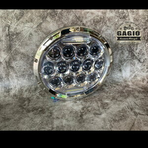 GAGIO MOTOR PARTS �K�W�I���[�^�[�p�[�c LED Projector headlamp size 7 inch�C corn lens�C silver face. �w�b�h���C�g ���Η� �d���n