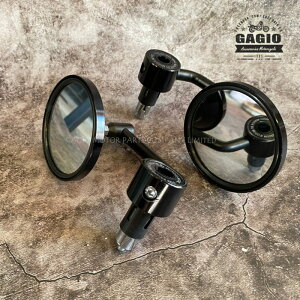 GAGIO MOTOR PARTS KWI[^[p[c Black round aluminum bar-end mirrors. o[Gh~[ nh
