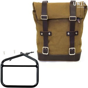 UNIT GARAGE ���j�b�g�K���[�W Unit Garage Side Pannier Canvas + Subframe Ducati Scrambler Series�C Beige/Brown | U001+1007_Beige-Brown �T�C�h�o�b�O �ԑ̗p�o�b�O�E�P�[�X