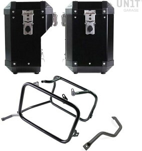 UNIT GARAGE ���j�b�g�K���[�W Unit Garage Pair of aluminium Panniers Atlas 47L+41L with Triumph 1200 XC & XE frame�C Black + Frames | AL2C_BL+3106-Black-Panniers+Black-Frames �p�j�A�P�[�X �ԑ̗p�o�b�O�E�P�[�X