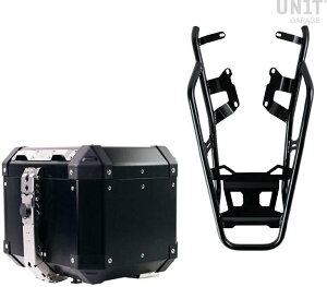 UNIT GARAGE ���j�b�g�K���[�W Unit Garage Atlas 36L Aluminum Top Case + Rear luggage rack with passenger grip�C Black | AL4_BL+2033-Black �g�b�v�P�[�X�E�e�[���{�b�N�X �ԑ̗p�o�b�O�E�P�[�X