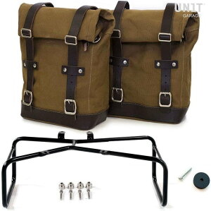 UNIT GARAGE ���j�b�g�K���[�W Unit Garage Two Side Panniers Canvas + Double Subframe NineT�C Beige/Brown | 2xU001+1626+A2_Beige-Brown �T�C�h�o�b�O �ԑ̗p�o�b�O�E�P�[�X