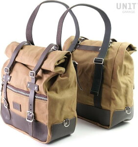 UNIT GARAGE ���j�b�g�K���[�W Unit Garage Two universal side bags in Canvas�C Beige/Brown | 2xU003_Beige-Brown �T�C�h�o�b�O �ԑ̗p�o�b�O�E�P�[�X