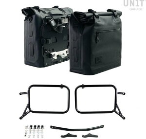 UNIT GARAGE ���j�b�g�K���[�W Unit Garage Two Khali side panniers in TPU 35L - 45L + Pair of aluminium plates with Inox Subframe R & GS�C Black Panniers Frames | 2xUG002+2xAL0+1528-Black-Panniers+Black-Frames �T�C�h�o�b�O �ԑ̗p�o�b�O