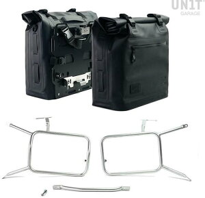 UNIT GARAGE ���j�b�g�K���[�W Unit Garage Two Khali side panniers in TPU 35L - 45L + Pair of aluminium plates with Inox Subframe NineT-Series�C Black Panniers Silver Frames | 2xUG002+AL0C+1641-Black-Panniers+Silver-Frames �T�C�h�o�b�O �ԑ�